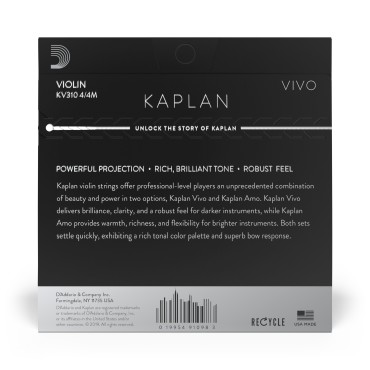 Jeu D'addario Kaplan Vivo Violon 4/4 Medium