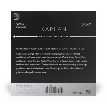 Jeu D'addario Kaplan Vivo Alto Long Scale tension Medium